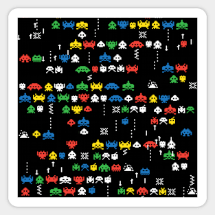 Retro Video Game Space Invaders Arcade Geek BoomBoomInk Sticker